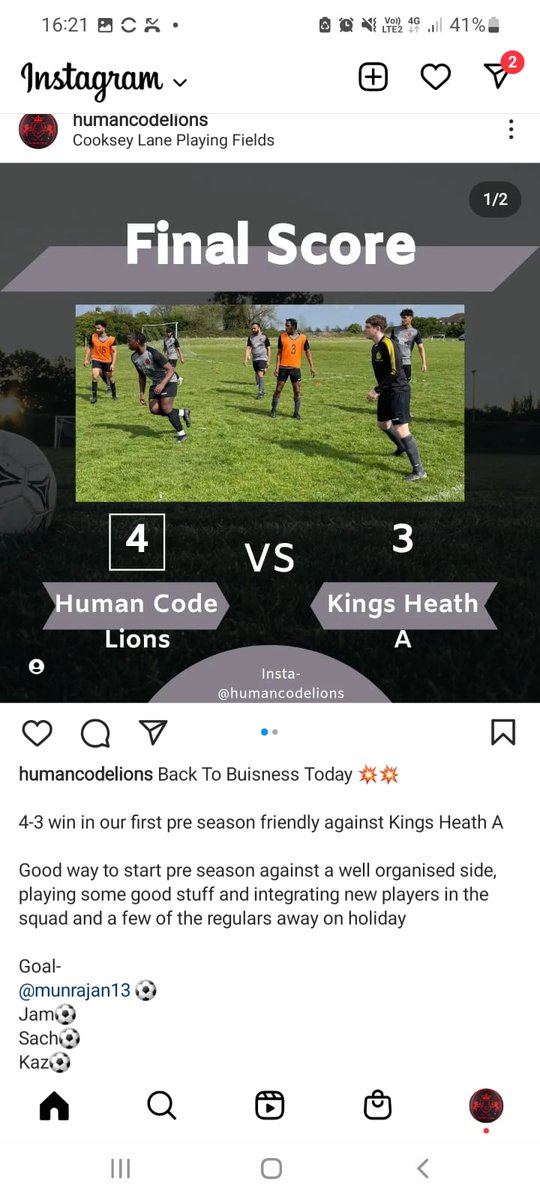 First pre-season friendly today and a great result beating <a href="/KhRangersFC/">Kings Heath Rangers</a>  4-3 

On to the next friendly 💪💯

#upthelions🦁🦁