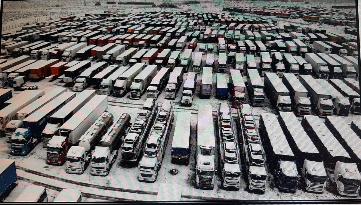 Uspallata Mendoza, 2800 equipos varados por temporal, siempre Aprocam y Fadeeac atendiendo las necesidades de transportista Nacionales y de países vecinos.