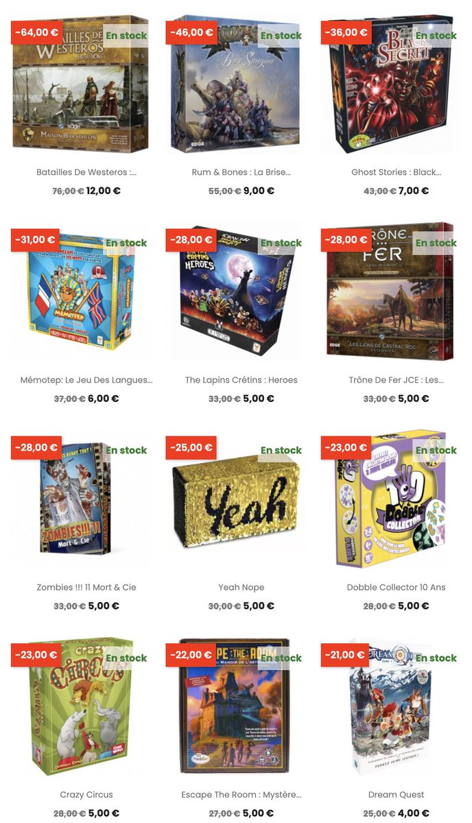 _Eludra_'s tweet photo. 👀 85% de remise sur le peu qu'il nous reste ...

https://t.co/z5xpFOQQIW

#jds #jeuxDeSociete #jeudesociete #liquidation #soldes #PROMO #boardgames #BONPLAN https://t.co/JKCTPfuqeh