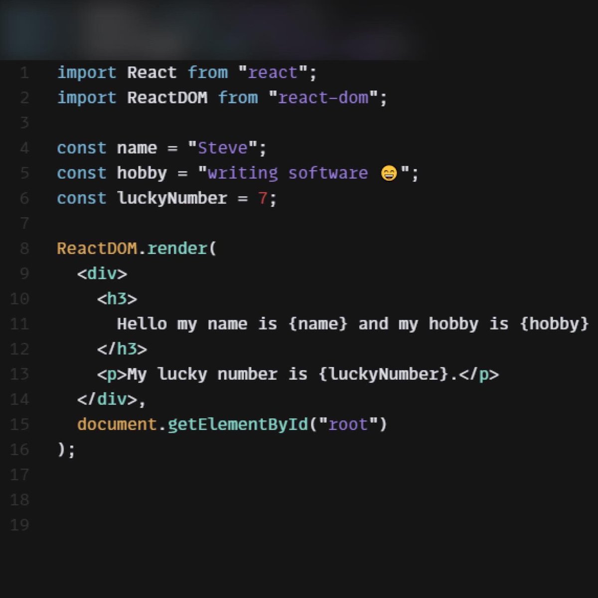 code_withsteve's tweet image. Hello 👋 sorry not providing updates but here’s day 72 #100daysofcode 🙂 I’ve decided to start the React module, so here’s some code 🤗 course by @yu_angela and it’s awesome
#webdevelopment #devops #softwareengineer #tech #webdeveloper #react #reactjs #SoftwareDeveloper