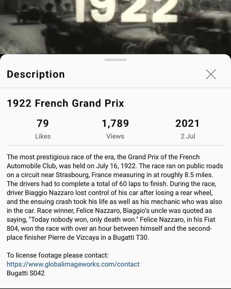 1922 French Grand Prix youtu.be/Z8mCuCrjCFE via @YouTube 100 years ago - the GP de l’ A.C.F. held on public roads near Strasbourg. Bugatti with Pierre de Vizcaya at the wheel finishing nearly an hour after the winning Fiat #bugatti #strasbourg #fiat #roadheroes #gpdefrance