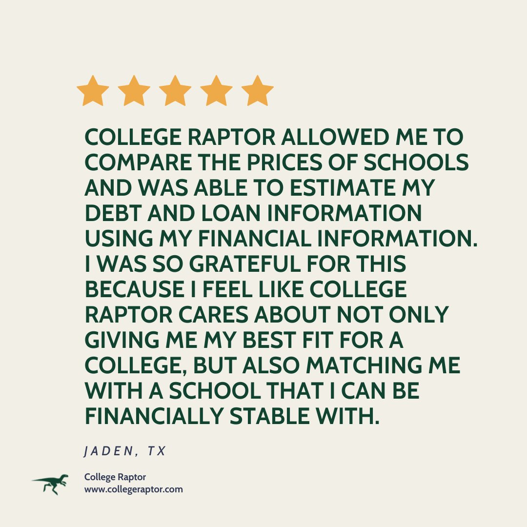 collegeraptor's tweet photo. Check all of our tools at https://t.co/ZBRzdxS9gX. Our users can compare prices, estimate student debt, and find their best match with ease!
#CollegeMatch #FinancialAid #CollegeTool #CollegeSearch #CollegeDecision #CollegeApplications #CollegeAdmissions #College #CollegeRaptor https://t.co/4MNqT4EzBB
