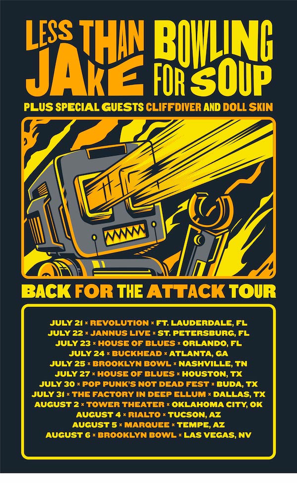 Buddy Schaub (@lessthanbuddy) on Twitter photo Who's coming out to the first show back on our Back For The Attack Tour with <a href="/bfsrocks/">Bowling For Soup</a> in Ft. Lauderdale at <a href="/RevolutionLive/">Revolution Live</a> next Thursday?
Get your tix: lessthanjake.com/shows Who's coming out to the first show back on our Back For The Attack Tour with <a href="/bfsrocks/">Bowling For Soup</a> in Ft. Lauderdale at <a href="/RevolutionLive/">Revolution Live</a> next Thursday?
Get your tix: lessthanjake.com/shows