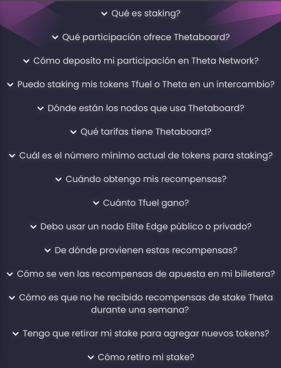<a href="/Thetaboard1/">Thetaboard</a> have their website available in Spanish,they asked us for help, and we translated all pdf guides and their website into Spanish
thetaboard.io/faq?wa=0x372C3…
Pls <a href="/Theta_Network/">Theta Network</a> <a href="/mitchliu/">Mitch Liu | Theta Network</a> 
Spanish community would like to have thetatoken.org in Spanish like this 🙏