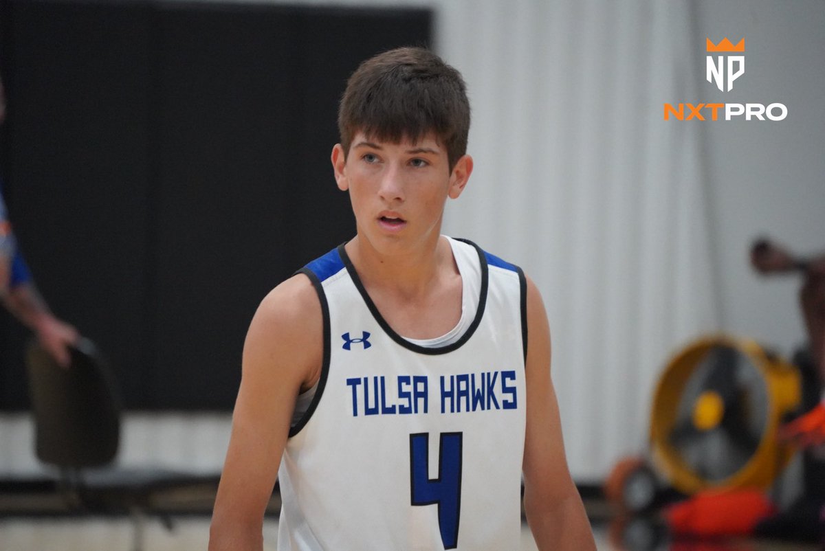 2024 Luke Friedrichsen has been huge on both ends of the floor in the second half. Anticipation and quickness to get in passing lanes and get deflections. Shoots it off catch from 3, scraps for loose balls and does all of the little things. @lukefr1ed | @TulsaHawks