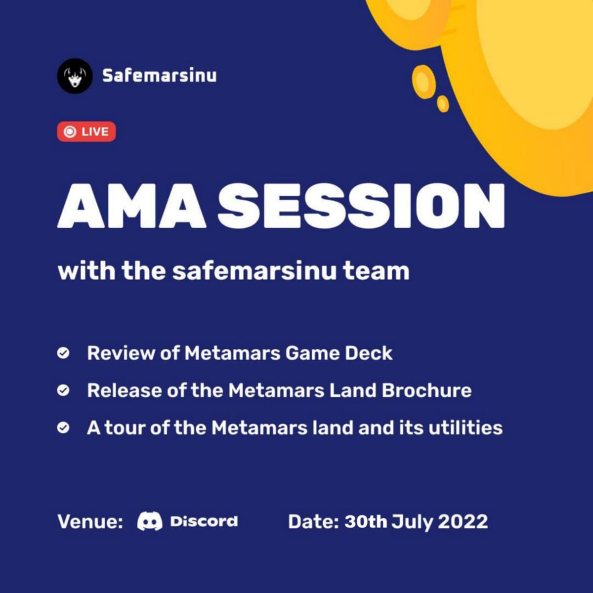 AMA DATE AND TIME UPDATE . Our ama date has been moved to the 30th of July . 6pm UTC 😎😎