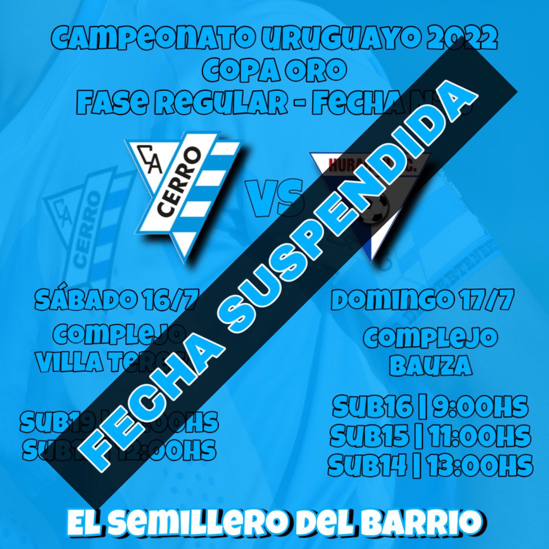 Finalmente fue suspendida la fecha en su totalidad y será reprogramada nuevamente.