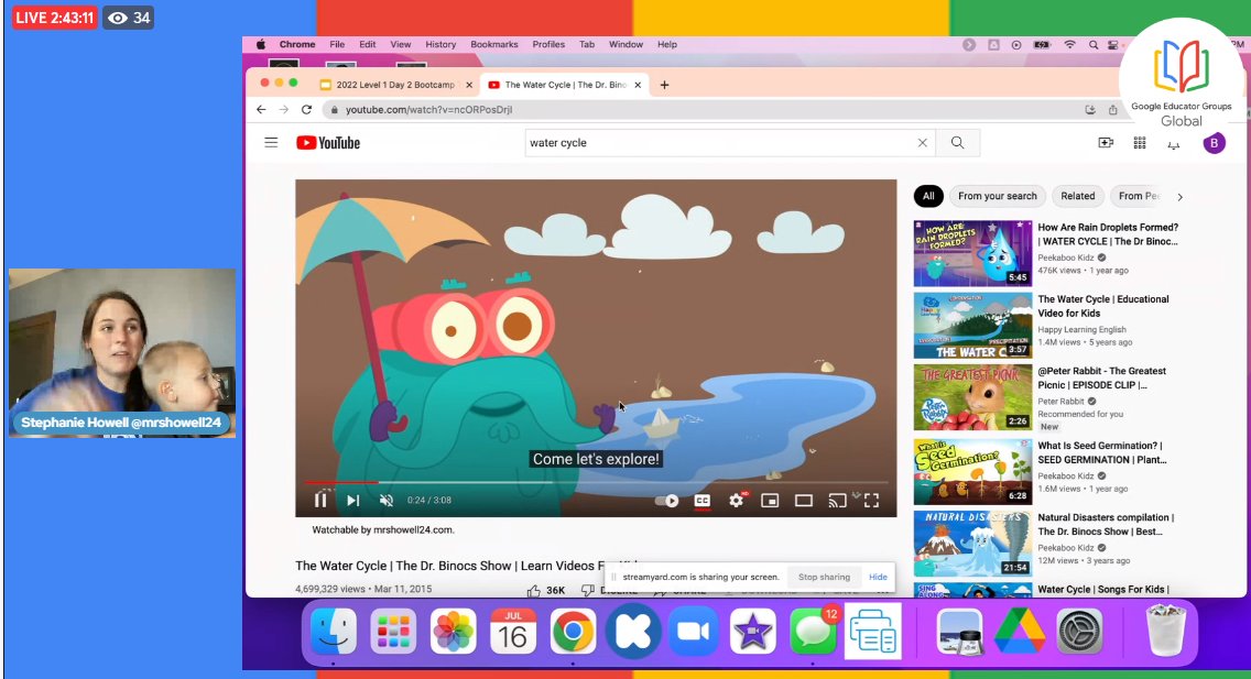 PMGoogleGoddess's tweet photo. @mrshowell24
 Does it all!  Supermom presenting live on the 
@GlobalGEG
 YouTube channel at today's  Level 1 Google Educator Certification Bootcamp #bootcamp22 #globalgeg https://t.co/AR0XfgcftJ
