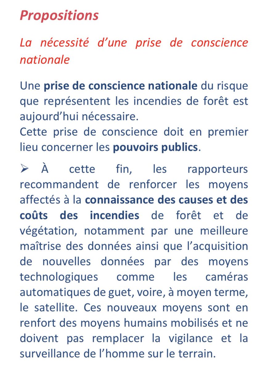 fm_lambert's tweet photo. #Megafeux #FeuxDeForet 
👉extrait du rapport de decembre 2021 de @PereaAlain @fm_lambert 
-Nécessité prise de conscience nationale
-Préserver moyens de lutte
-Anticiper extension au Nord France
-Urgence coordination interministérielle

Rien n’a été anticipé depuis.

Voilà ! https://t.co/9d946HVLXq