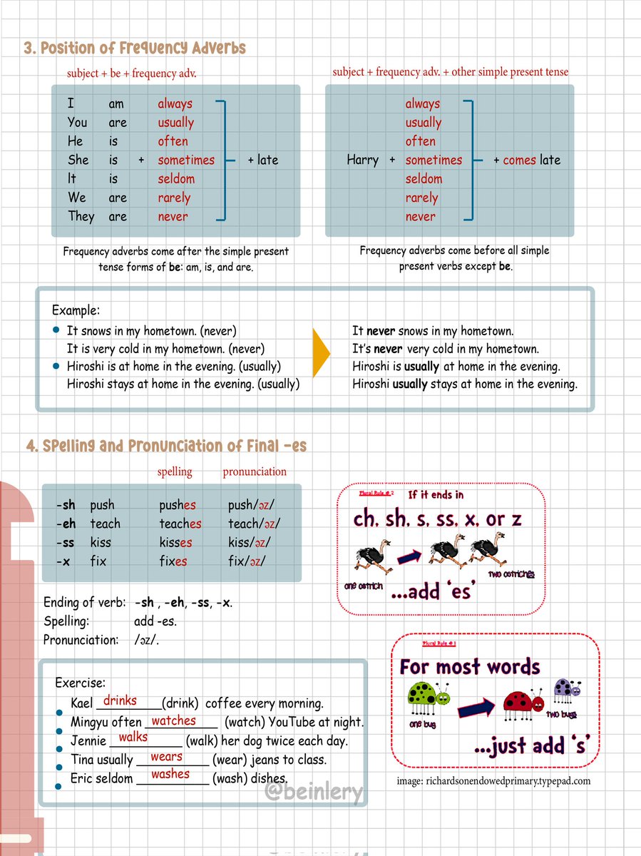 beinlery's tweet photo. CATATAN GRAMMAR 
『 Materi: Using the Simple Present ✎』

source: buku Basic grammar and youtube

#studytwt #ambistwt #AMBISVERSE https://t.co/N92dI01OUU