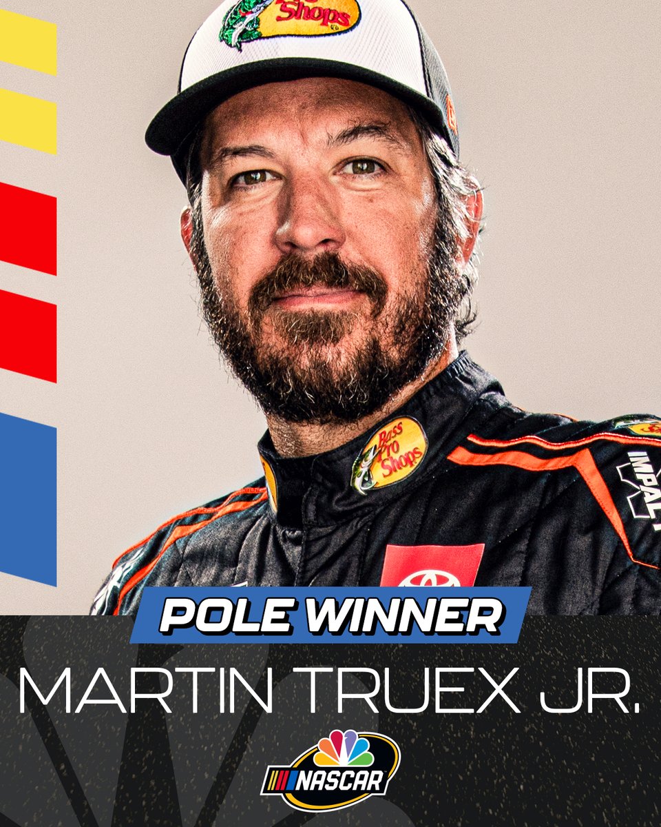 RETWEET to congratulate @MartinTruex_Jr on winning the pole for Sunday's race at @NHMS! This is his first career Cup pole with @JoeGibbsRacing, meaning he'll lead the field to green Sunday at 3P ET on @USA_Network. #NASCAR