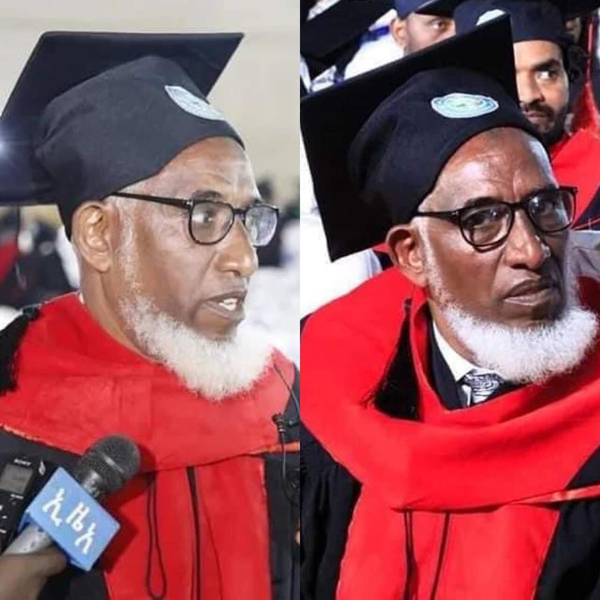 mohamed_huruse's tweet photo. "Da'dayda sii korodhay marnaba igama hor istaagin inaan waxbarashada korodhsado." Ali Saafi, oo ah 70 jir ayaa shahaadada Masters-ka ka qaatay Jaamacada Bule-hora ee Itoobiya. https://t.co/5JYmcitgFF