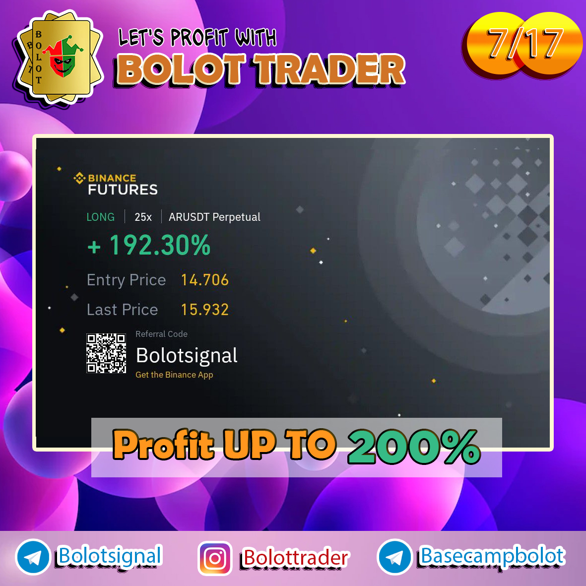 bolottrader's tweet photo. 2 Signal FROM BOLOTTRADER MANAUSDT in few day Profit Up to 350%

Our channel: https://t.co/rZsyo4ov2m

$uni #unıswap  #uniswapnews #btcusdt $btc $holo $bnb #bitcoin #bittorent #binance  $coti $HNT $AR #signalcryptocurrency  #signaltrading #coti $AXS $Shib https://t.co/w7dGQwlLgw