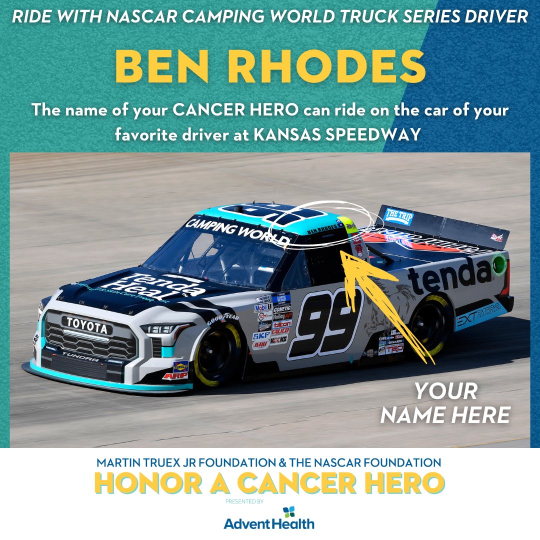 Honor Your Cancer Hero by having them ride on one of our @Toyota Tundra TRD Pro’s at @kansasspeedway! 👇

@TyMajeski - ebay.com/itm/1952115407…
@Matt_Crafton - ebay.com/itm/1952115524…
@christianeckes - ebay.com/itm/1952117651…
@benrhodes - ebay.com/itm/1952117742…

#HeroesRideAlong