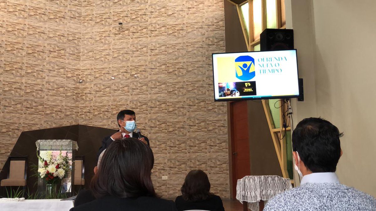 NuevoTiempoPeru's tweet photo. En el #Peru, ya se vive la #OfrendaAnualNT con la campaña #EsAhora. Predicadores NT visitan los templos adventistas. @EnzoChavez @PrMontalvan https://t.co/H88wsEYS0s