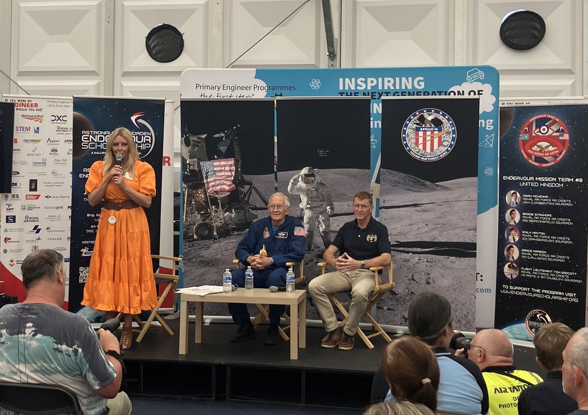 RC LASER (@regcomdtlaser) on Twitter photo Amazing day at #RIAT2022 - inspirational interviews with Gen Charles Duke (apollo 16, 10th man on the moon) and Tim Peake - and presentations to <a href="/aircadets/">RAF Air Cadets</a> 4 cadets and CFAV who attended Endeavour scholarship in USA. <a href="/ComdtAC/">Commandant RAF Air Cadets</a> <a href="/carolvorders/">Carol Vorderman</a> <a href="/aircadetslaser/">Air Cadets LaSER</a> @RAFACRIATMCO Amazing day at #RIAT2022 - inspirational interviews with Gen Charles Duke (apollo 16, 10th man on the moon) and Tim Peake - and presentations to <a href="/aircadets/">RAF Air Cadets</a> 4 cadets and CFAV who attended Endeavour scholarship in USA. <a href="/ComdtAC/">Commandant RAF Air Cadets</a> <a href="/carolvorders/">Carol Vorderman</a> <a href="/aircadetslaser/">Air Cadets LaSER</a> @RAFACRIATMCO