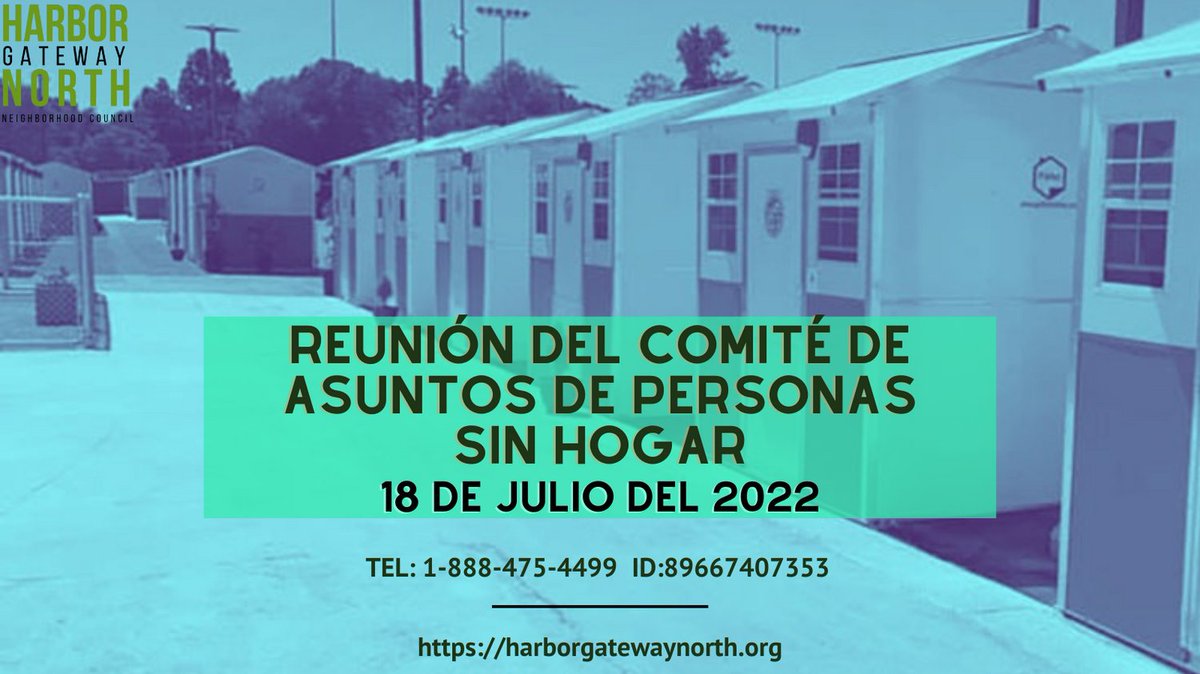 🕺⛰Welcome HGNNC Stakeholders! Please join us in our upcoming Homeless Issues Committee Meeting on July 18, 2022 at 7 pm via Zoom. 
#homeless 
🕺⛰¡Bienvenidos! Únase con nosotros en nuestra próxima reunión  el 18 de Julio del 2022 a las 7 pm a través de Zoom. 
#personassinhogar