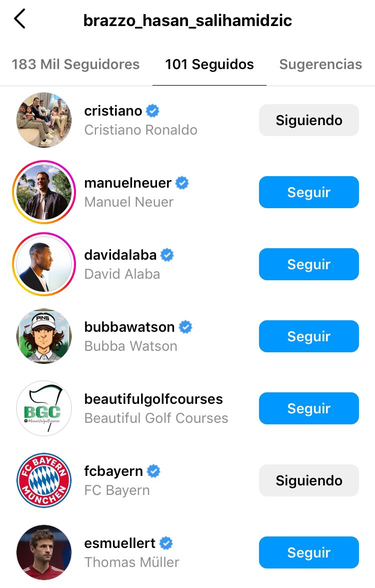 BlueboyCR7's tweet photo. El Director Deportivo del Bayern Múnich Hasan Salihamidzić Brazzo, sigue a Cristiano Ronaldo en Instagram. https://t.co/eBxJWGfbw4