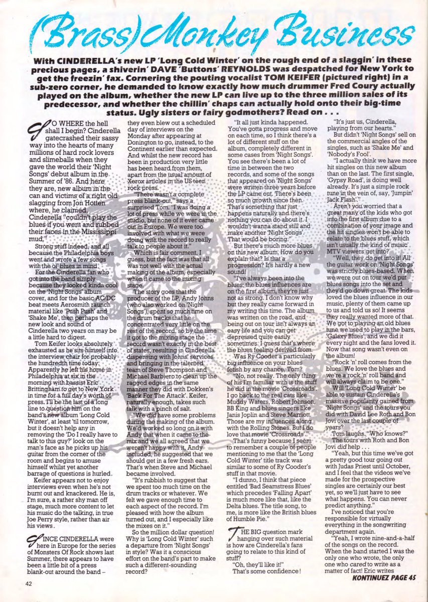OldKerrang81's tweet photo. July 16, 1988

KERRANG ARTICLES: CINDERELLA https://t.co/6QildTDeEg