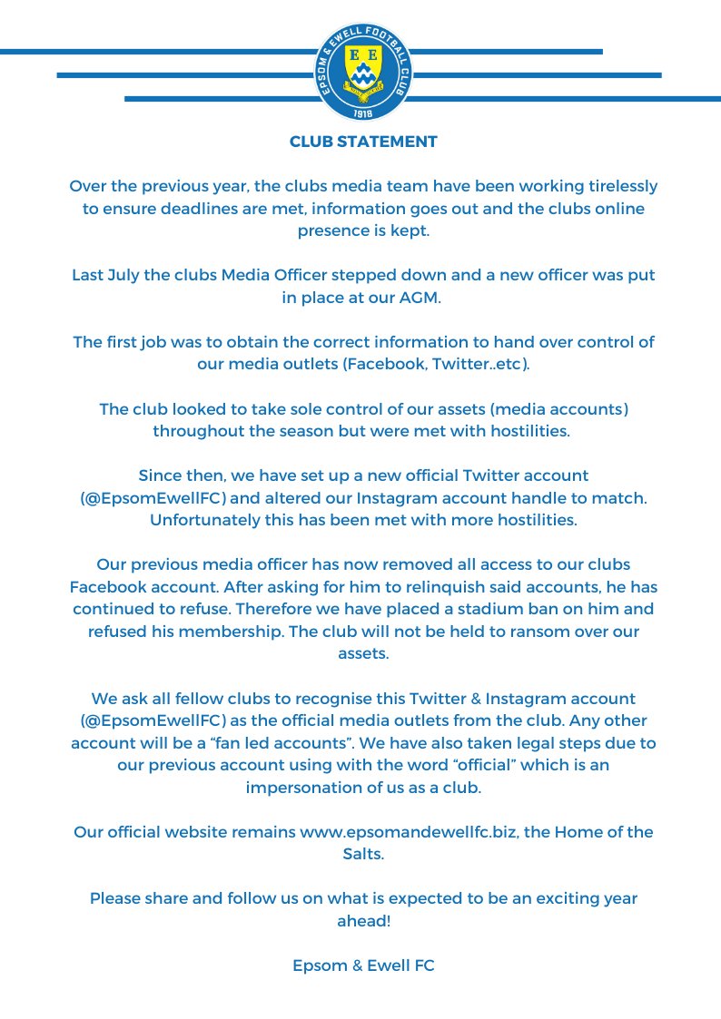 Epsom & Ewell Football Club tweet media