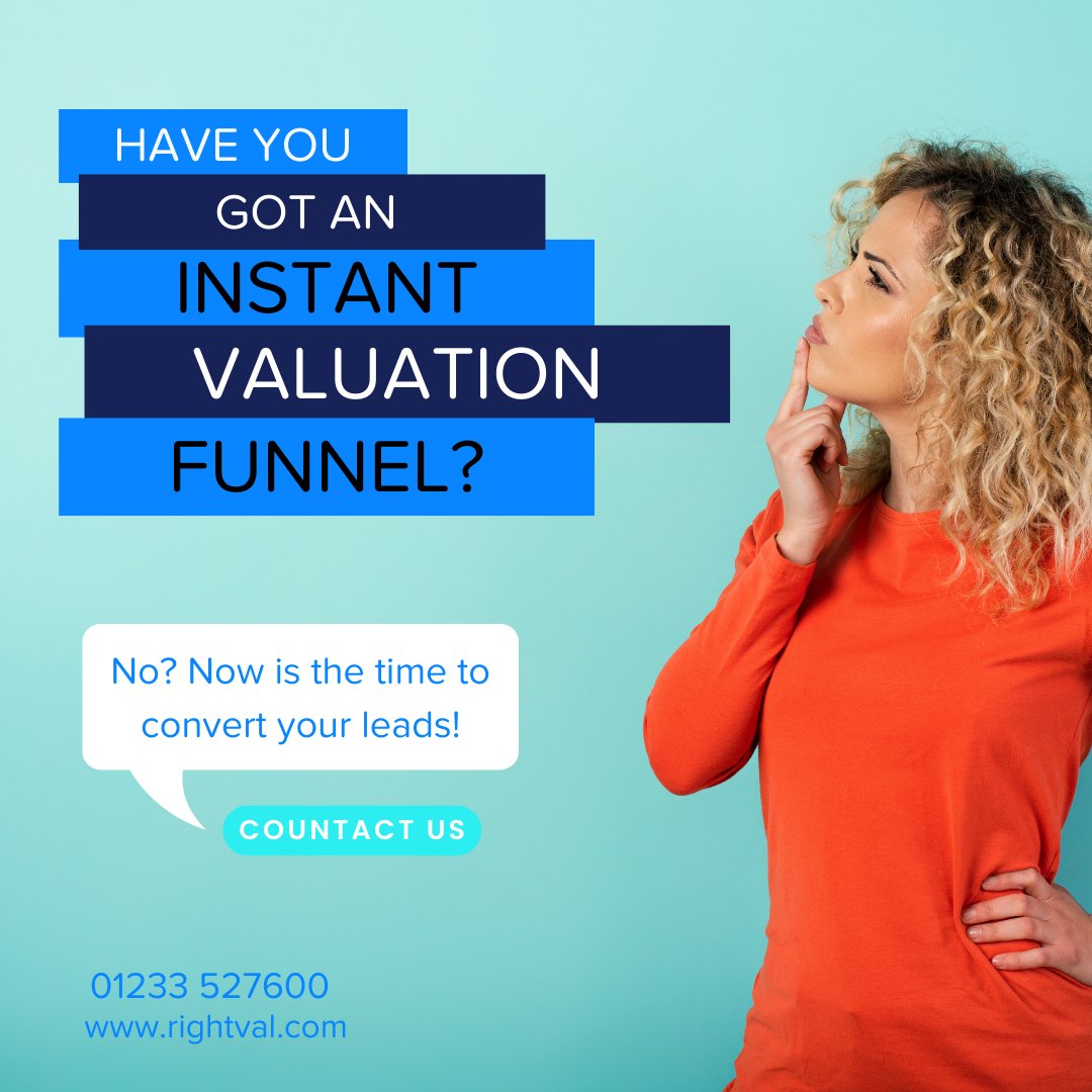 Have you got an instant valuation funnel? No? Now is the time to convert your leads! By nurturing your instant valuation leads you are creating a future pipeline! If you would like to know more on this, speak to Emily for some advice on 01233 527600.