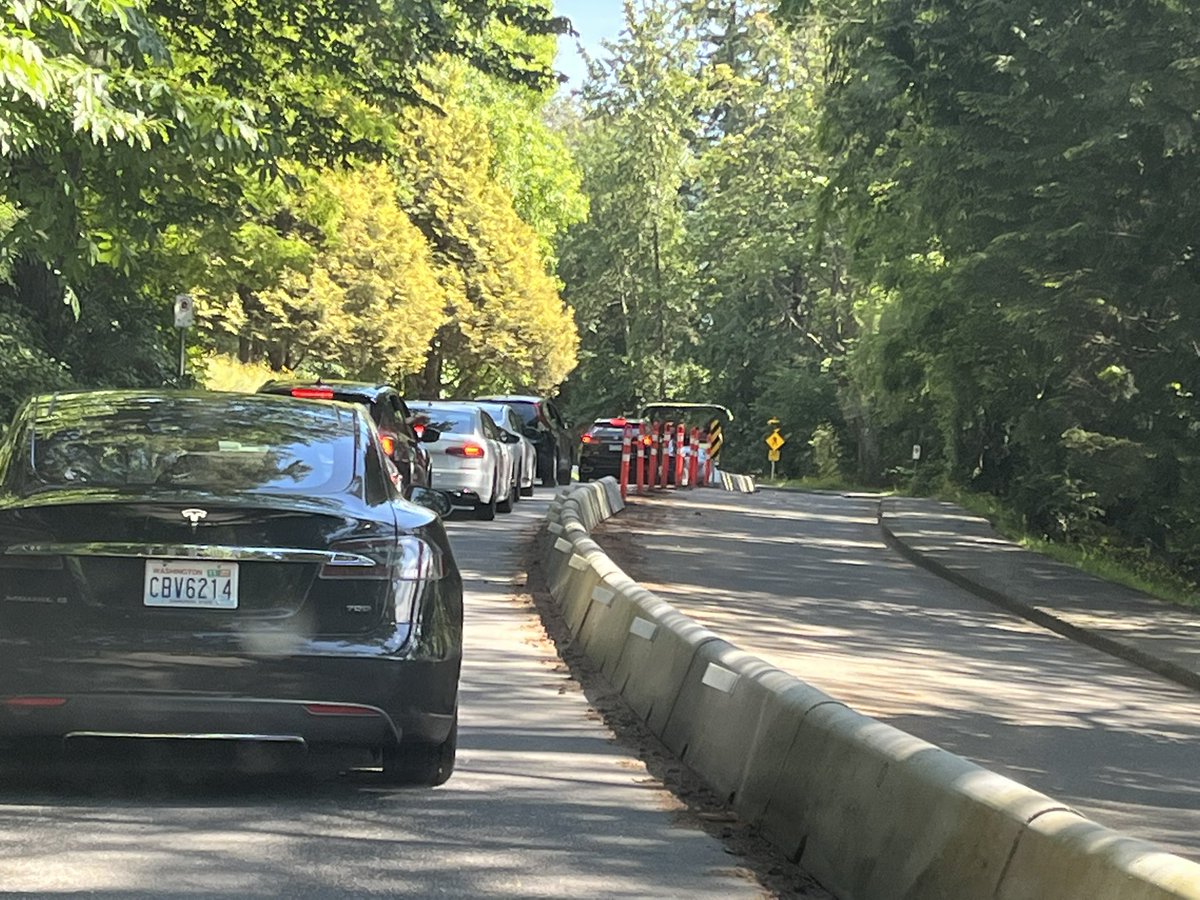 And they looking at making this permanent? How ridiculous. Look at the lineup of cars and the number of bikes in the bike lane. This is how Vancouver helps the environment?