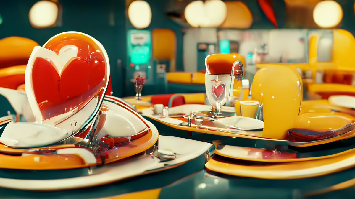 red__pixel's tweet photo. A diner that serves love #midjourney #generativeart #art https://t.co/tpivALKB7w