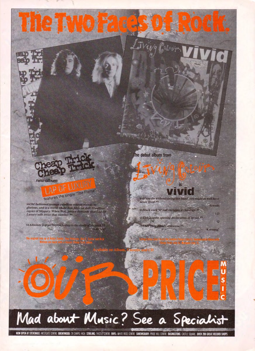 OldKerrang81's tweet photo. July 16, 1988

KERRANG ADVERTS: CHEAP TRICK, LIVING COLOUR https://t.co/Jp4ceQacRm