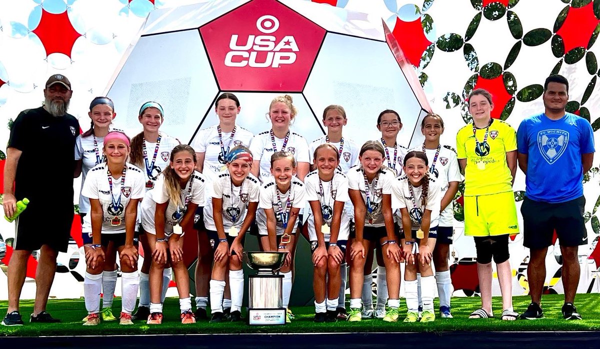 fcwacademy's tweet photo. The 2010G are USA CUP Champions 🏆🇺🇸… 6 hard fought games over 5 days in Minnesota then winning the championship in PK’s on the 8th shooter. ❤️💙🤍
🎶Wichita we are here🎶
#fcwichita #usacupchamps #3ptsforthegirls #yourteamyourcommunity #togetherforwichita #leadersplayhere https://t.co/1XjwU12Wlu