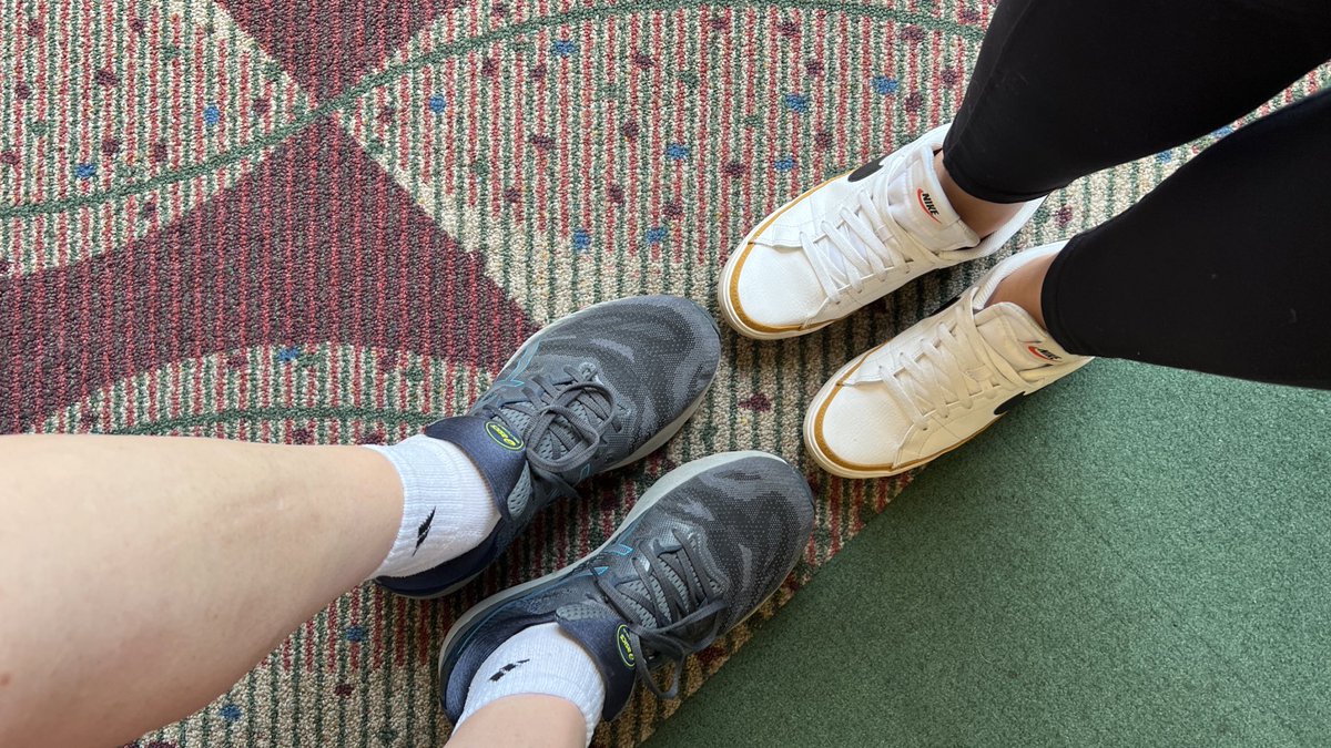JenMcCulley's tweet photo. And we’re off! As evident by the obligatory shoes on airport carpet photo denotes.😜 Watch out #NSPRA2022, the @SpringfieldPS com team is joining our @OregonSchoolPRA friends and is heading your way! 👏👏 https://t.co/6J7DmYnq3I