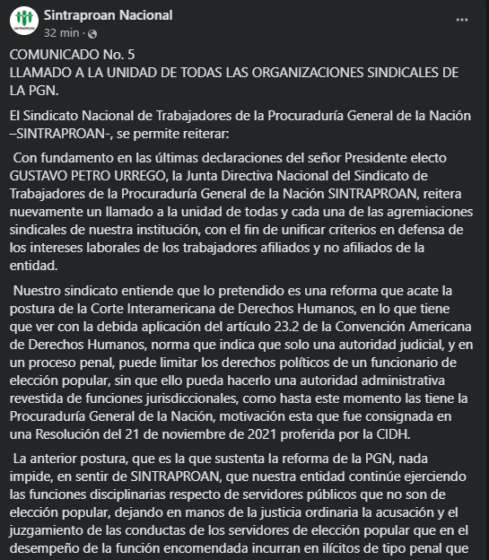 Sintraproan Nacional tweet media