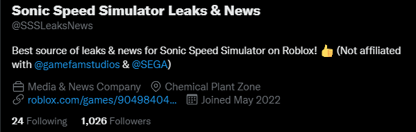 Sonic Speed Simulator on X: Welcome to the official Sonic Speed Simulator  Twitter!👋 What you can expect: ◉ Weekly Content Updates🗓️ ◉ Behind the  Scenes posts🎥 ◉ Sneak Peeks👀 ◉ Giveaways🎉 ◉