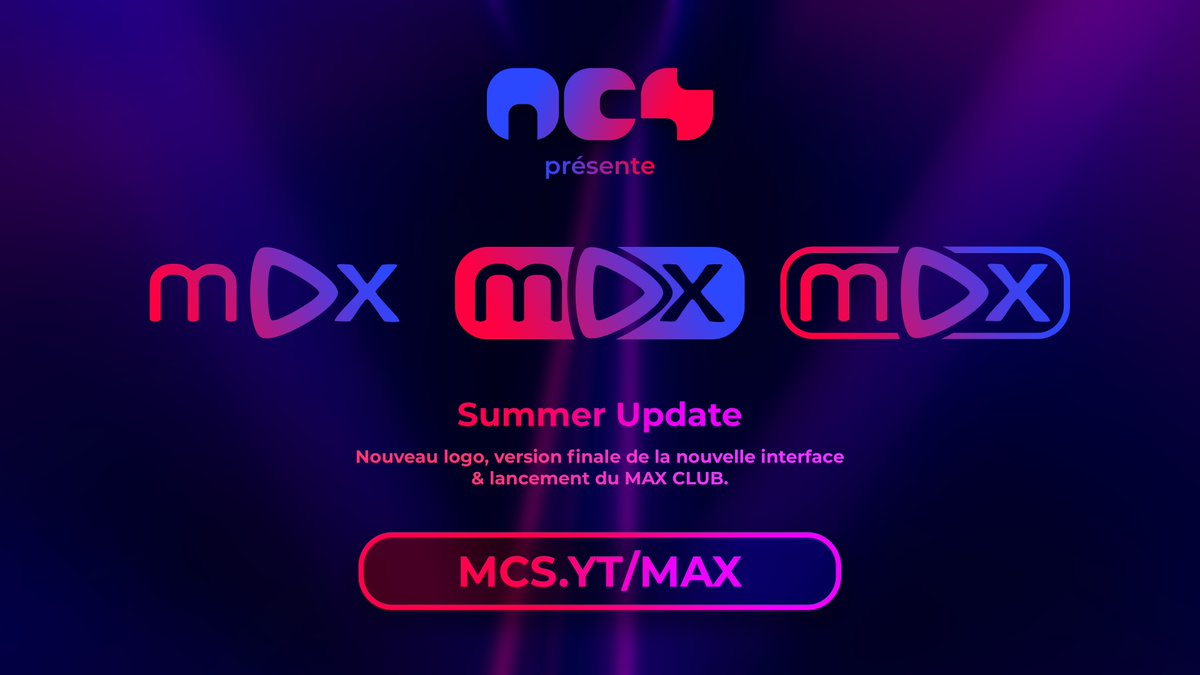 qubwatch's tweet photo. 📢 La Summer Update arrive bientôt !

Pour poursuivre la refonte intégrale de MCS max entamée en mars et accompagner la nouvelle identité de @MCinemaSeries, le site se dote d'un nouveau logo.

➡️ Plus d'informations dans les prochaines semaines !

#Minecraft #Machinima #MCSmax https://t.co/9kAR62EauK