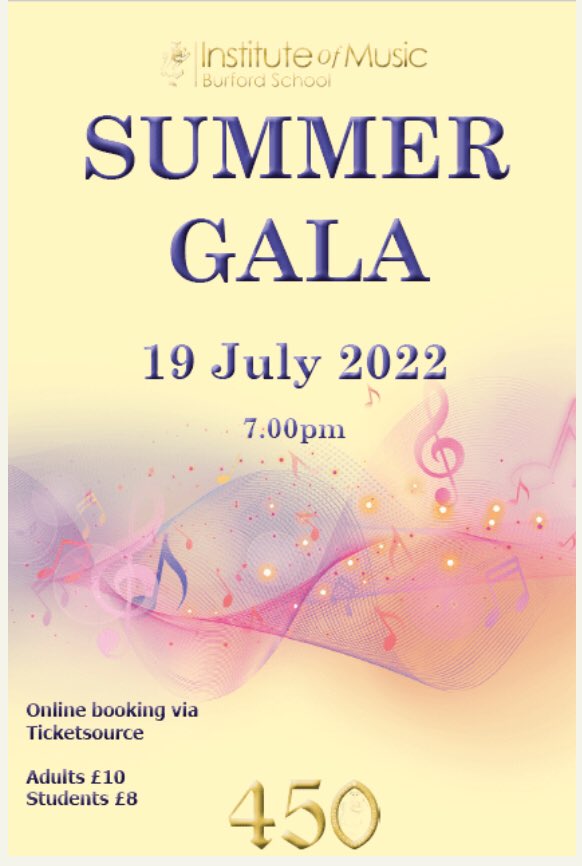 Don’t forget that you can still get tickets for our Summer Gala concert on the 19 July. Don’t miss out on the fantastic performances from our brilliant students. Tickets can be purchased from TicketSource and search for ‘Burford Summer Gala’ #summergala #musicres2022