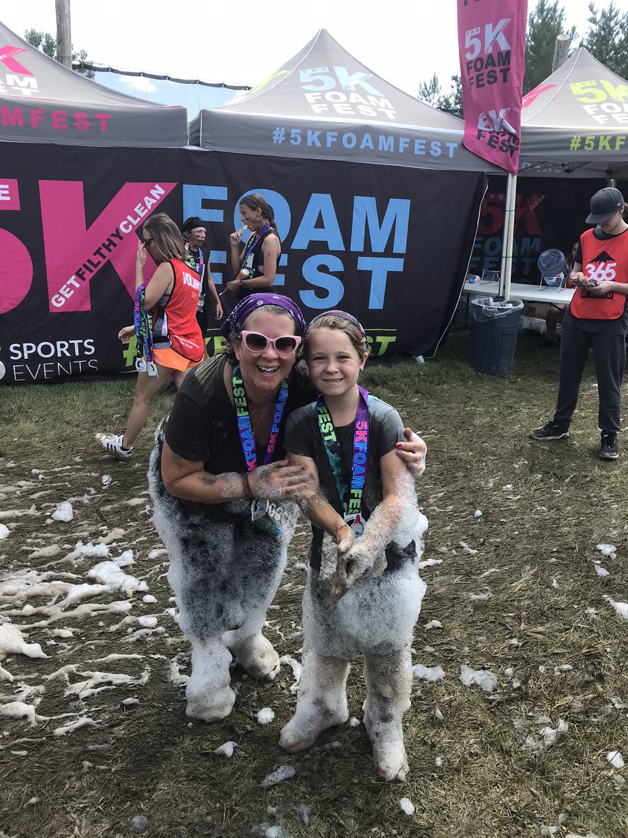 Bartcormier's tweet photo. Spent the morning at #5kfoamfest supporting A. and J. The announcer was amazing! Kept things moving, pumped up the crowd, reunited lost kids with their parents. Awesome event! https://t.co/UxTqSs9enE