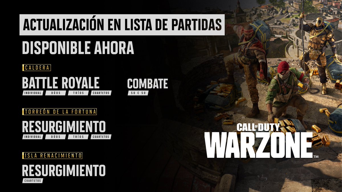 Clanmtks's tweet photo. #Warzone 

Lista de partidas semanal:

Battle Royale 🤴💀
Combate 5️⃣0️⃣
Resurgimiento 1️⃣🧬

#Activision #Microsoft
#MTKS 💪🔥😷
#PS4 #PS5 #Xbox #PC 

RT &amp; FV https://t.co/lkrNEClB3m