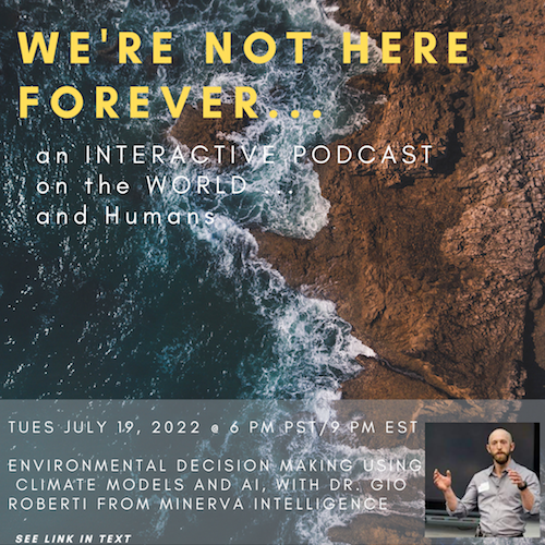Live Interactive Podcast on Tues Jul 19 at 6 PM PST:  Using climate modelling and AI to support decision making - mailchi.mp/037f55b3dbc1/o…