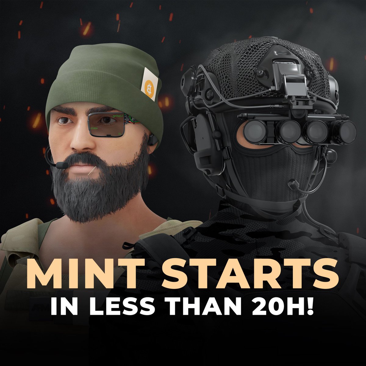 LESS THAN 20 HOURS TO GO… 🏴

🪖 FREE PUBLIC MINT
🪖 5PM GMT
🪖 2 FREE MINTS PER WALLET

#FreeMint #FreeNFT #FreeNFTS #FreeMints #freemintNFT #Free #NFT #Freemintalert