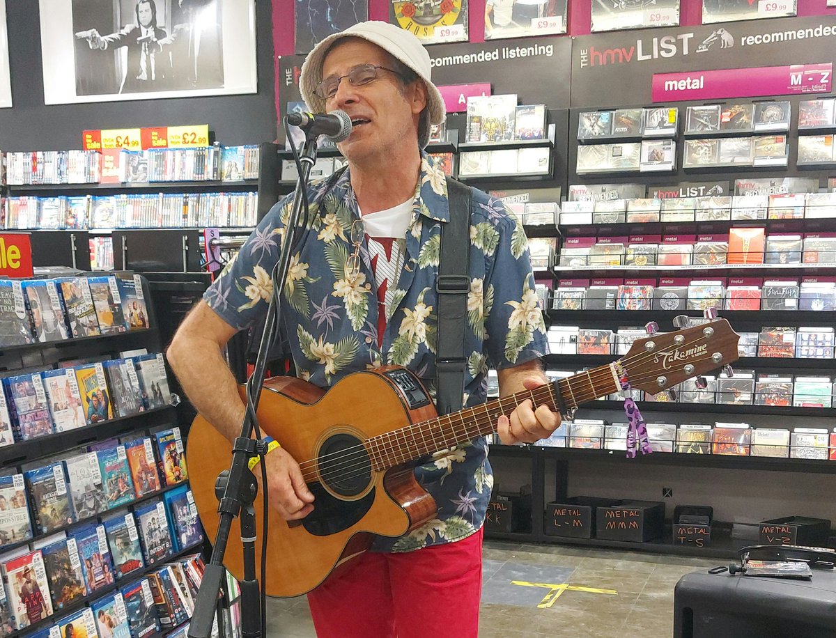 hmvYeovil's tweet photo. Huge thankyou to Dave Woan for an excellent #hmvliveandlocal performance today.

Also thanks to everyone who came into the store today to support local music. 
#Yeovil #live #supportlocal #heatwave #local @davewoan https://t.co/P4bz3DulwH