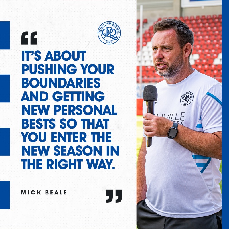 QPR's tweet photo. 💪 𝘞𝘩𝘢𝘵 𝘱𝘳𝘦-𝘴𝘦𝘢𝘴𝘰𝘯 𝘪𝘴 𝘢𝘭𝘭 𝘢𝘣𝘰𝘶𝘵
👊 𝘓𝘰𝘰𝘬𝘪𝘯𝘨 𝘢𝘩𝘦𝘢𝘥 𝘵𝘰 𝘉𝘭𝘢𝘤𝘬𝘣𝘶𝘳𝘯

𝗠𝗶𝗰𝗸 𝗕𝗲𝗮𝗹𝗲 gives his thoughts following yesterday's clash with Hallescher FC. 

#QPR | #RsInGermany