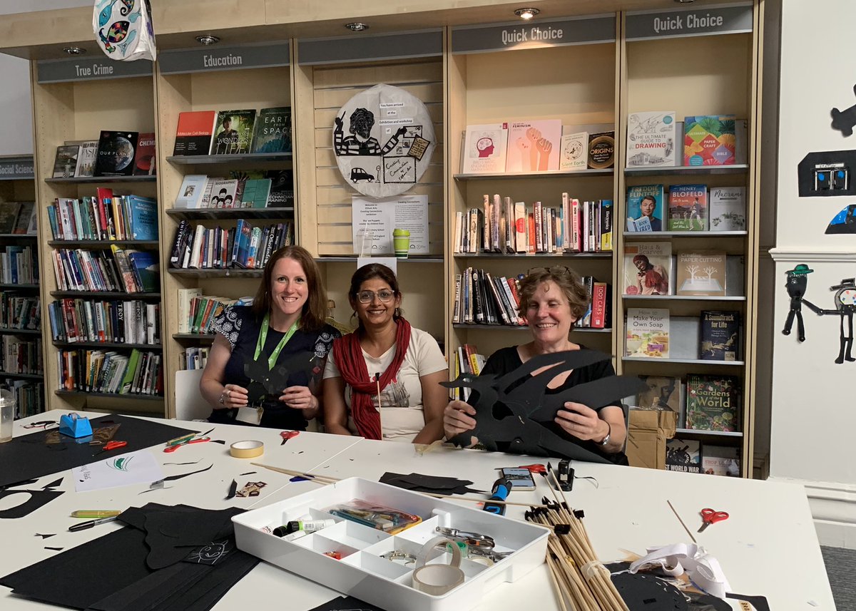 miriam_storey's tweet photo. Fantastic to spend a day with @prag_artiday and @DiJones_art, they ran the most amazing shadow puppet #workshop. You must come back to the library soon for more #puppet fun and stories! https://t.co/2FOApM0E1E
