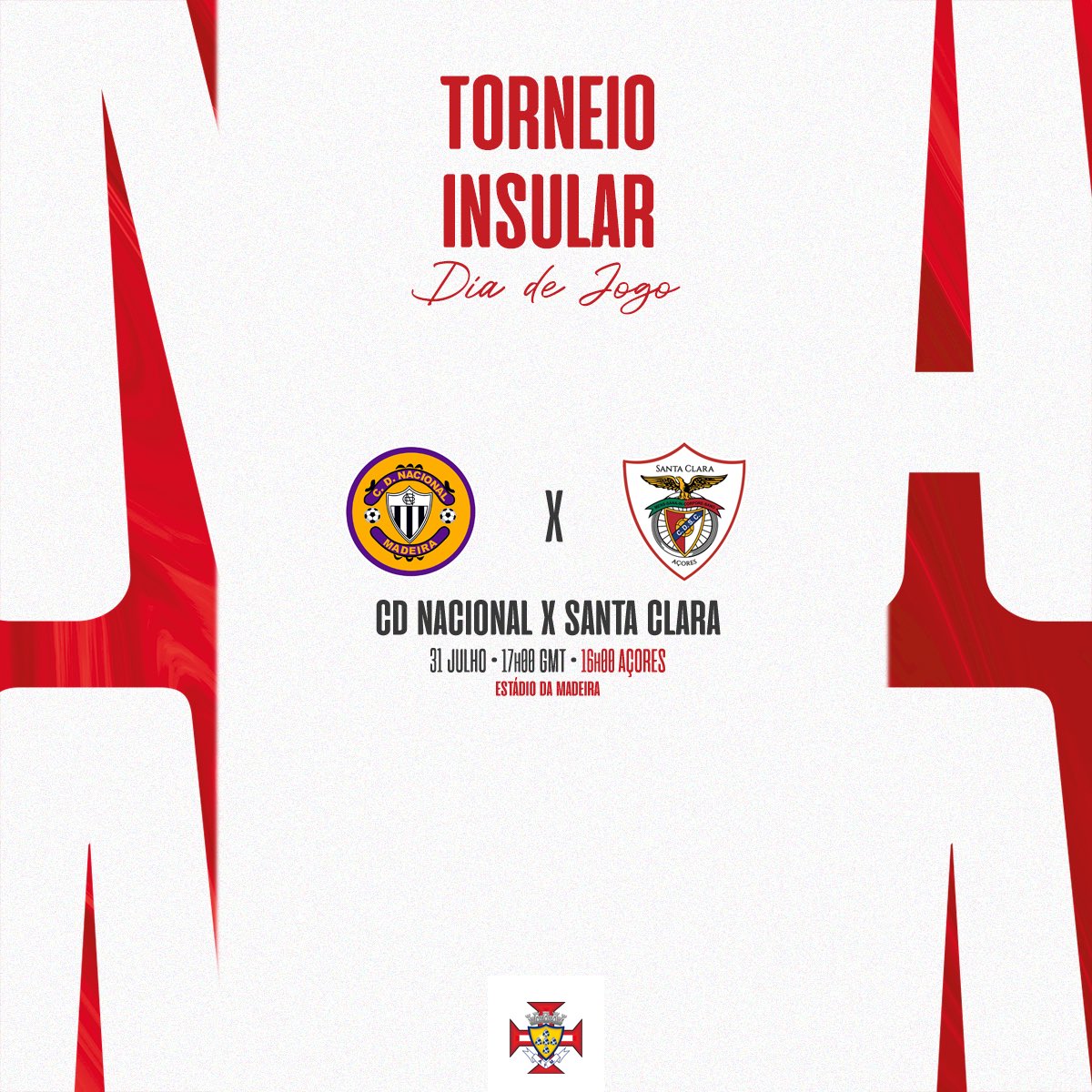 CD_SantaClara's tweet photo. Hoje entramos em campo para o último embate de preparação desta pré-temporada. 

Vamos com tudo, Bravos! 🔴⚪️

#BravosAçorianos #MisticaInsular https://t.co/Q268QoQ01T