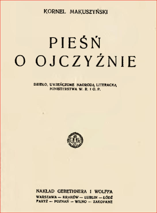 BogdanBurdziej's tweet photo. #Kornel_Makuszyński ur. 1884 #Stryj'u
od 31.07.1953 śpi
w #Zakopane'm na Pęksowym Brzyzku
Autor poematu Pieśń o Ojczyźnie
O czytelniku Autor w krótkiem słowie
Jak na spowiedzi jedną rzecz ci wyzna
Abyś w tych wierszów nie zbłądził parowie
Oto w tytule pieśni Iśni #Ojczyzna https://t.co/rEUfXG7fwP