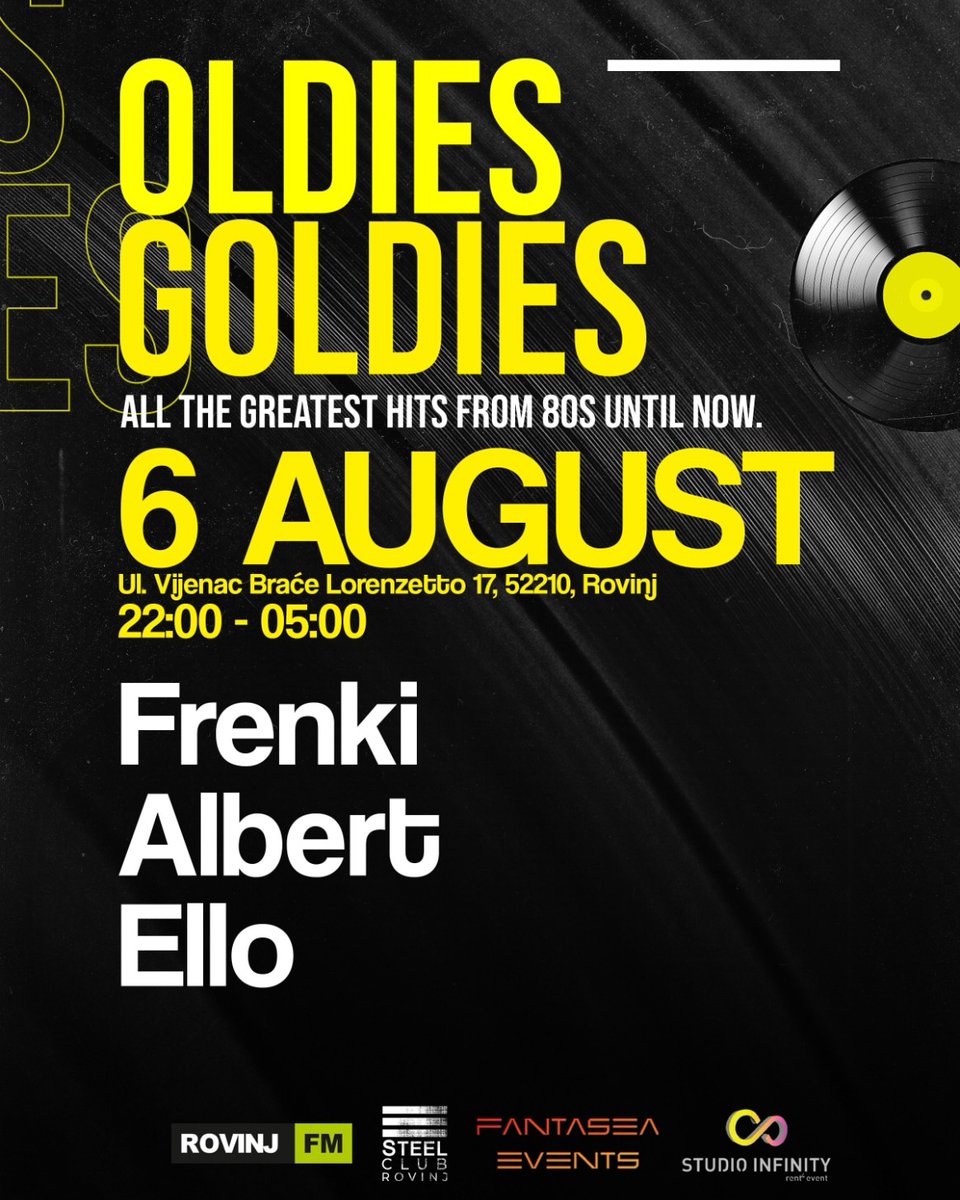 WestercappelM's tweet photo. Here is what’s up next week @steelvenue x @fantaseaevent
* Wednesday August 3 #Balkatone
* Thursday August 4 #LatinFever
* Friday August 5 #FeelTheBeat #TechHouse #TechnoFridays
* Saturday August 6 #Goldiesdies
#SteelRovinj
https://t.co/QUwjvUnNE9 https://t.co/8ZwMLkZDts