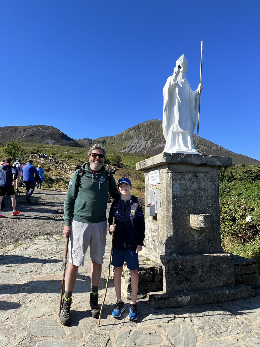 Everyone says to us, “Safe up”. #CroaghPatrick #ReekSunday #DunleavyFamilyPilgrimage2022 @tuamarchdiocese @mayotourism @MayoDotIE @wildatlanticway