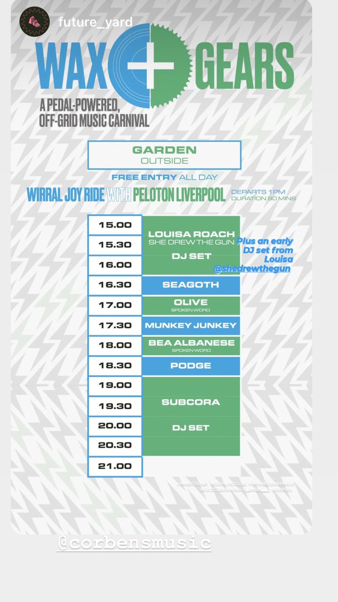 Gig today! <a href="/future_yard/">Future Yard</a> Let’s go!!!