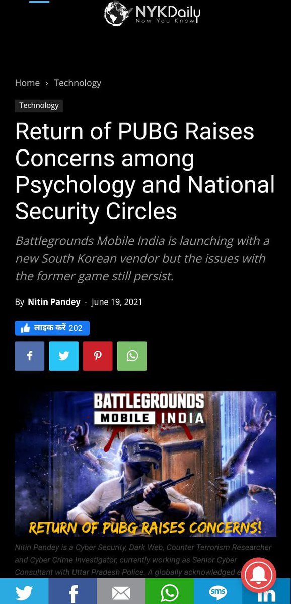 cybernitinX's tweet image. I had written a whole article about data sharing and psychological impacts a year ago which @mygovindia is now realized and again decided to ban BGMI (PubG).

Here is my article of June 19, 2021 on Return of PubG: nykdaily.com/2021/06/return…

#CyberSecurity #DataConcerns #CyberNitin