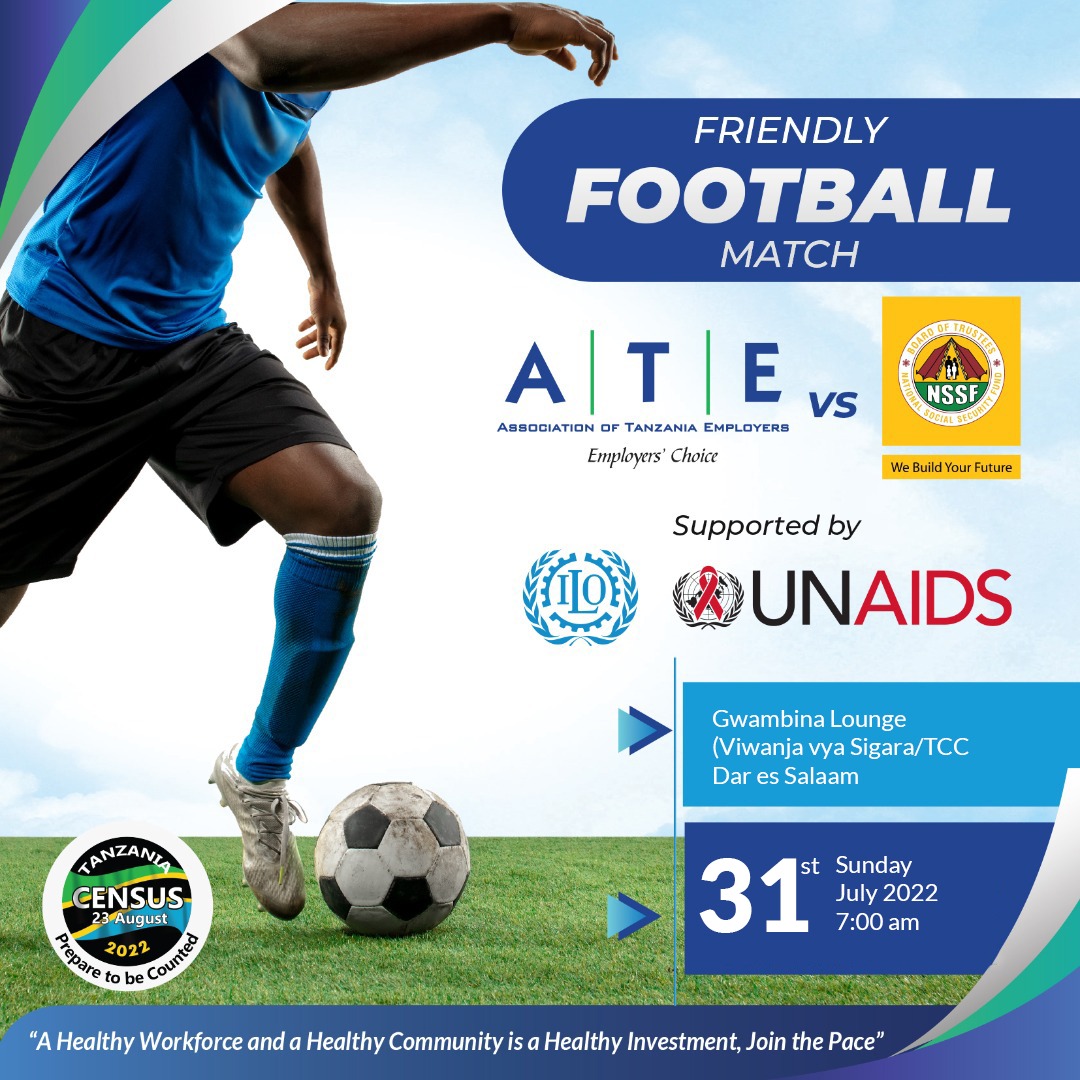 Michezo ni njia ya kuimarisha umoja na mshikamano Kwenye jamii zetu,Kwa kutambua Hilo <a href="/ATE_Tanzania/">Association of Tanzania Employers(ATE)</a> wanacheza Mechi ya kirafiki na wadau wa <a href="/nssftz/">NSSF Tanzania</a> siku ya leo ili kuimarisha mshirikiano kwa tasisi hizi.

Ni Viwanja vya Gwambina Temeke.. 

#ATETanzania