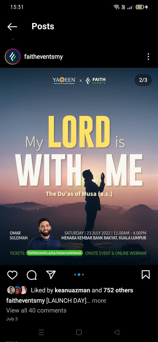 puteriarchy's tweet photo. Bismillah.

Last week I had the privilege to attend Sheikh Omar Suleiman's live sharing titled 'My Lord is With Me: The Dua's of Musa a.s. I have refined my notes on the takeaways from the session, may it will be beneficial for those who are reading it inshallah.

Let's go. https://t.co/GBMkgcCJBl