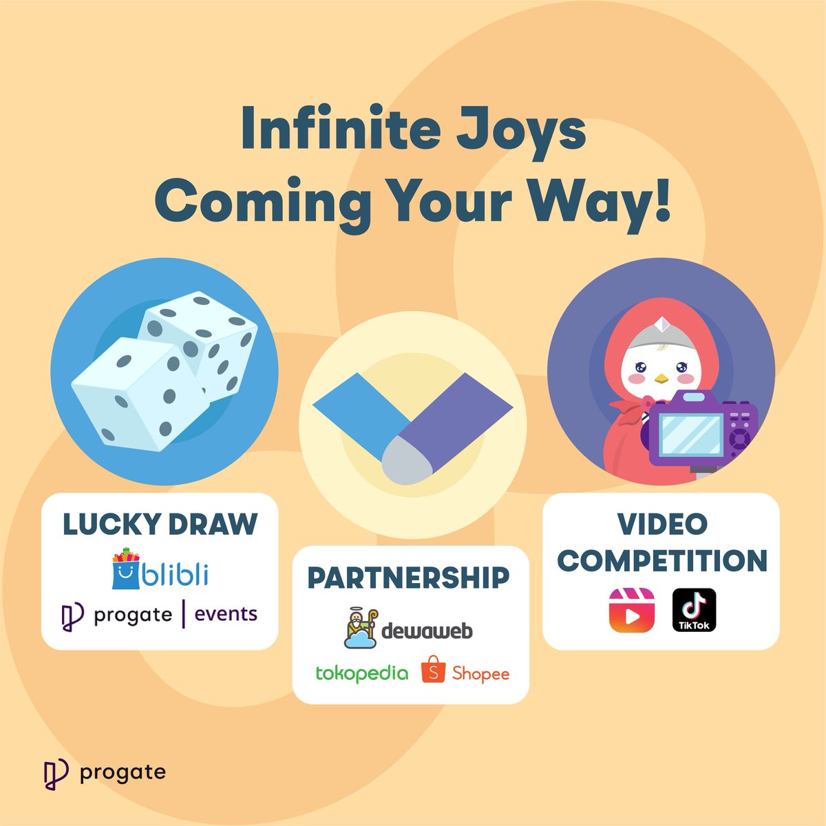 readysetcodeid's tweet photo. Wah, tanggal 31 Juli, nih!
SELAMAT ULANG TAHUN Progate Global yang ke-8!

Akan ada program-program SPESIAL nih, untuk merayakan ulang tahun #Prog8 to Infinity!

Pantau terus ya!

#prog8 #prog8toinfinity #infinity #ambillangkahmu #belajarcoding #bersamaprogate #youcancodewithus https://t.co/cImFCOGiaZ